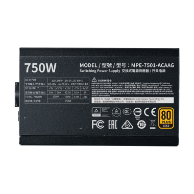 Nguồn Cooler master MWE Gold 750 - V2 Non Modular