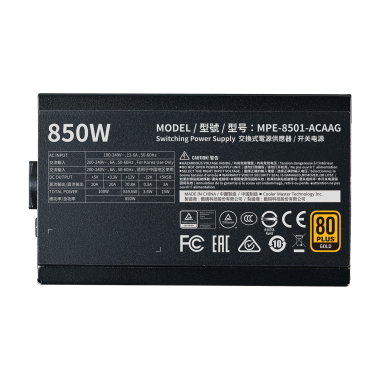 Nguồn Cooler master MWE Gold 850 - V2 Non Modular