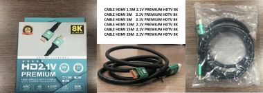 Cáp HDMI 2.1V PREMIUM HDTV 4k/8K Dài 1,5m đến 20m