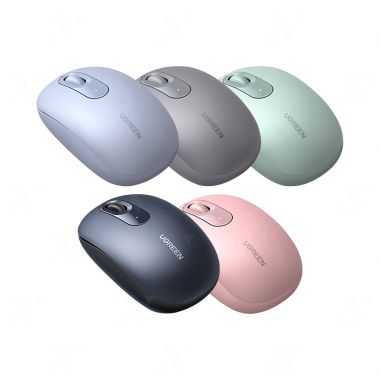 Chuột không dây Ugreen 90686 2.4G SILENT  2400DPI kèm pin AA (MU105) Màu Hồng/ Xám / Xanh