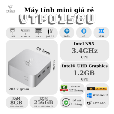 Mini PC VTECH VTPO158U Intel N95| Ram 8Gb| SSD 256Gb