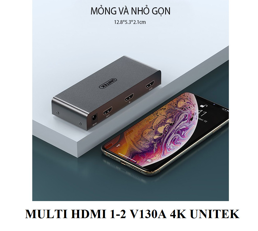 Bộ chia HDMI 1 ra 2 4K UNITEK V130A