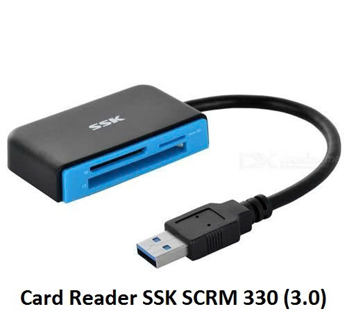 Đầu đọc thẻ đa năng 3.0 SSK SCRM330 - đọc thẻ TF/SD/CF (Đen)