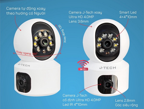 Camera IP hồng ngoại không dây 4.0 Megapixel J-TECH SUV6655D