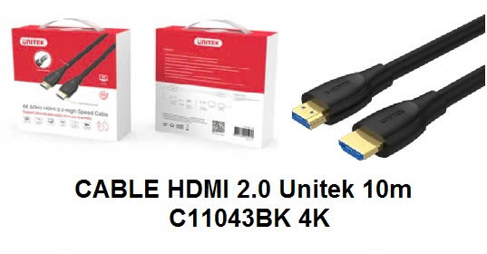 Cable HDMI 2.0 CABLE 4K@60HZ UNITEK C11043BK 10M cao cấp