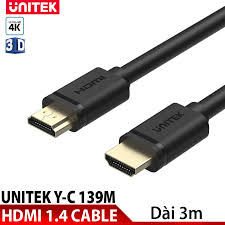 Cáp HDMI 2.0 4K 60Hz UHD dài 3m Unitek Y-C 139M