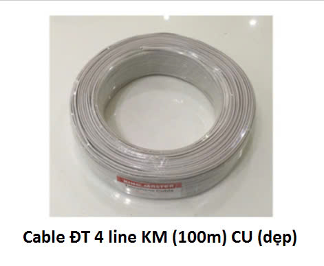 Dây điện thoại ( RJ11)  4 line 100m dẹp