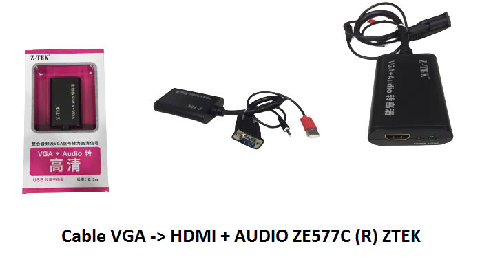 Cáp chuyển VGA to HDMI Z-TEK ZE577