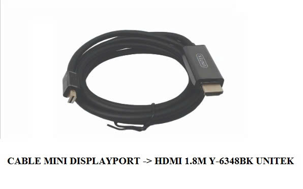 Cáp MINI DP -> HDMI 1080p@60Hz UNITEK Y-6348BK