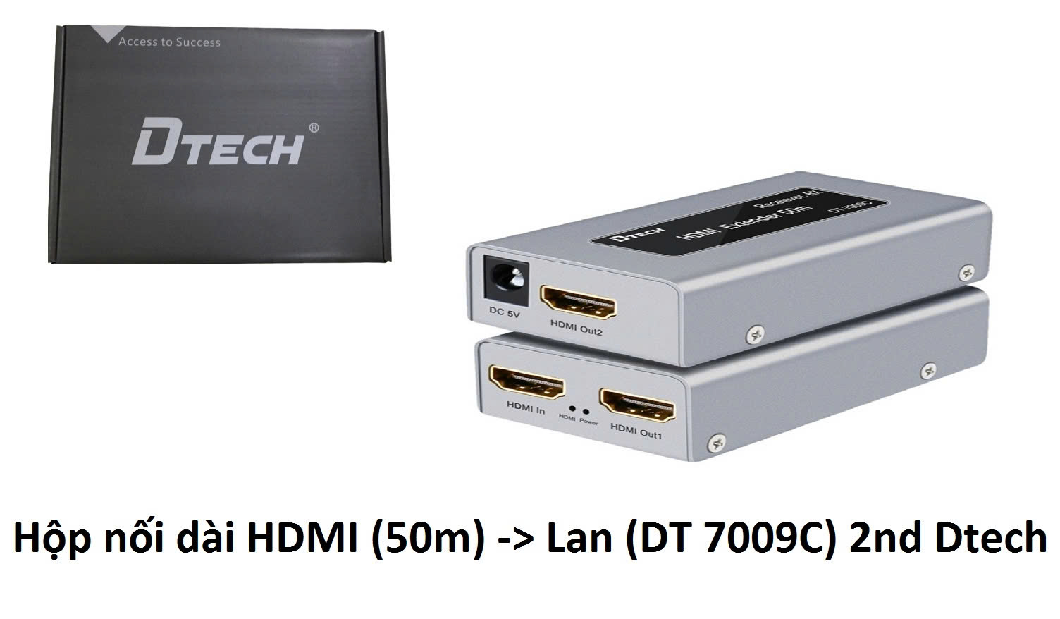 Bộ kéo dài hdmi 60m qua cổng mạng DTech DT-7009C