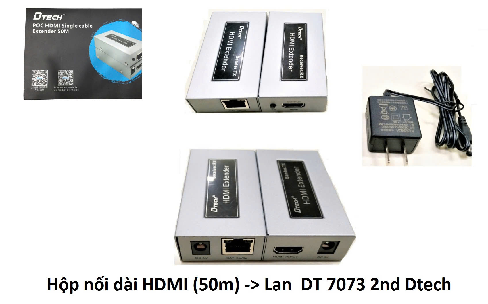 Bộ kéo dài khếch đại HDMI qua mạng LAN RJ45 DTech DT 7073 (2nd)