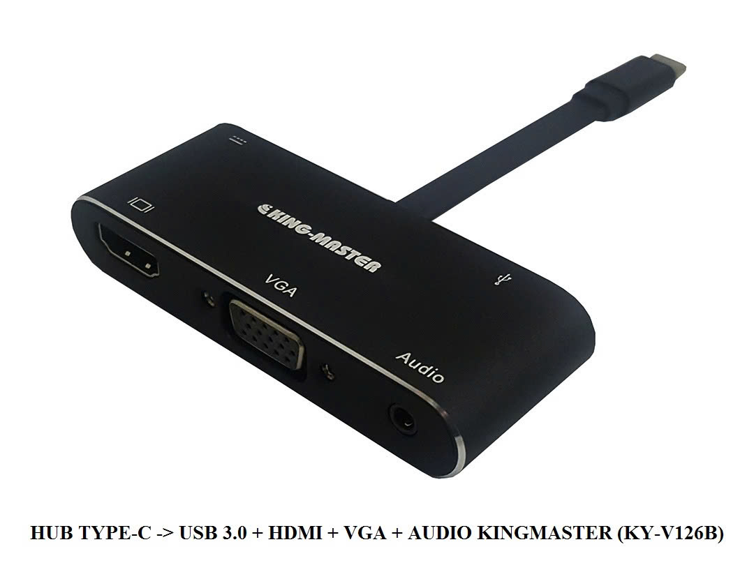 Hub Type-C sang USB 3.0 + HDMI + VGA + AUDIO KINGMASTER KY-V126B