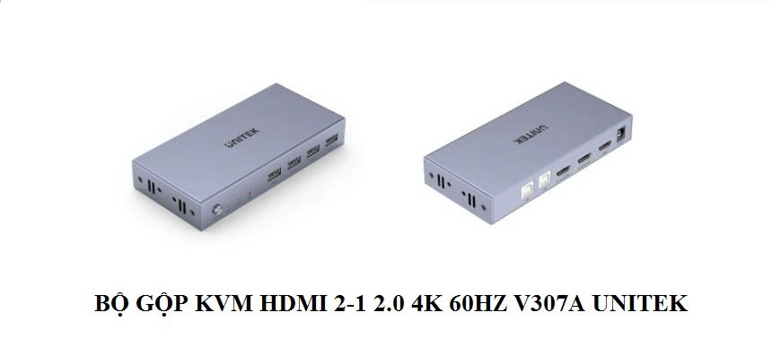 Bộ chuyển đổi HDMI KVM vào 2 ra 1 Unitek V307A