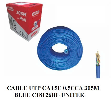 Cáp mạng UTP Cat5e UNITEK C18126BL cuộn 305m