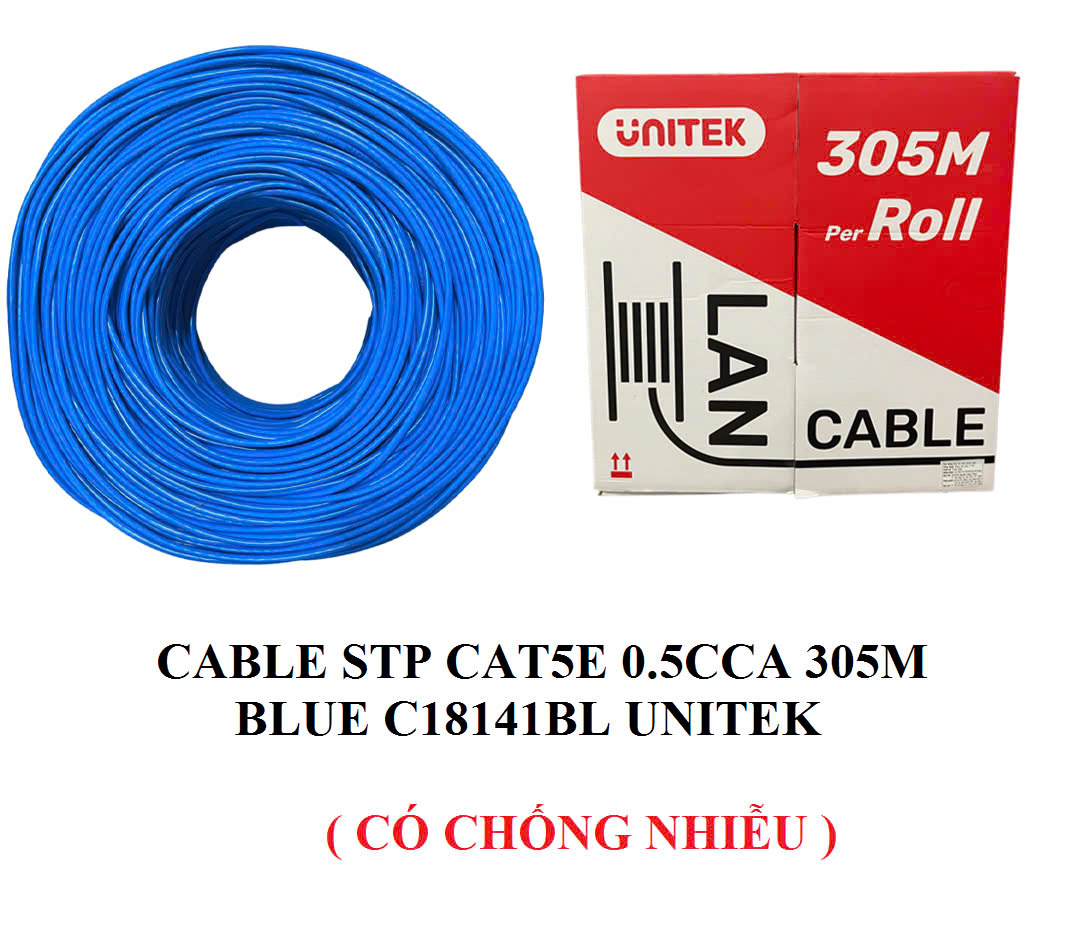 Cáp Mạng CAT5E STP Cuộn 305m UNITEK C18141BL