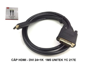 Cáp chuyển đổi HDMI to DVI (24 + 1) Unitek Y-C 217E