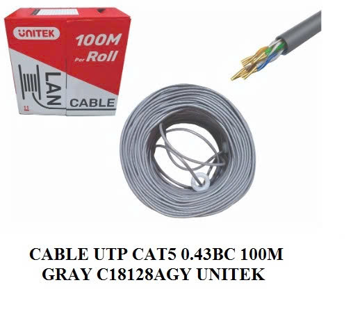 Cáp mạng UTP Cat5 UNITEK C18128AGY  100m