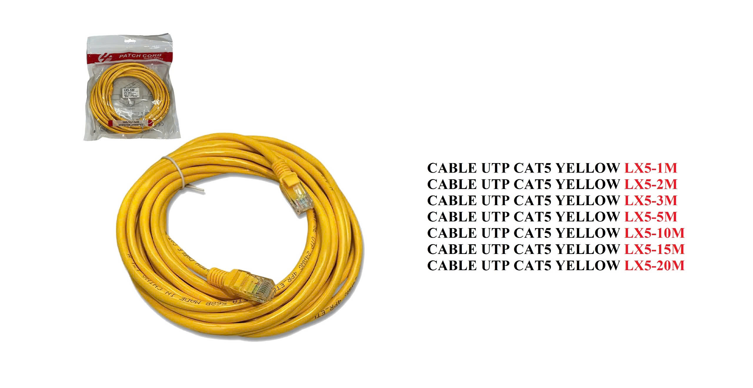 Cáp mạng UTP CAT 5 màu vàng