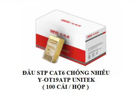 Đầu bấm mạng cat6 STP chống nhiễu UNITEK Y-OT19ATP (hộp 100 chiếc)
