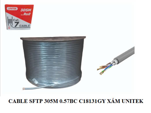 CÁP MẠNG SFTP CAT7 UNITEK C18131GY Cuộn 300m