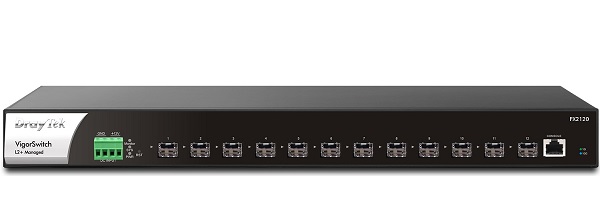 VigorSwitch FX2120 - 12 Port  quang SFP+ 10G Layer 2+ Fiber Managed Core Switch