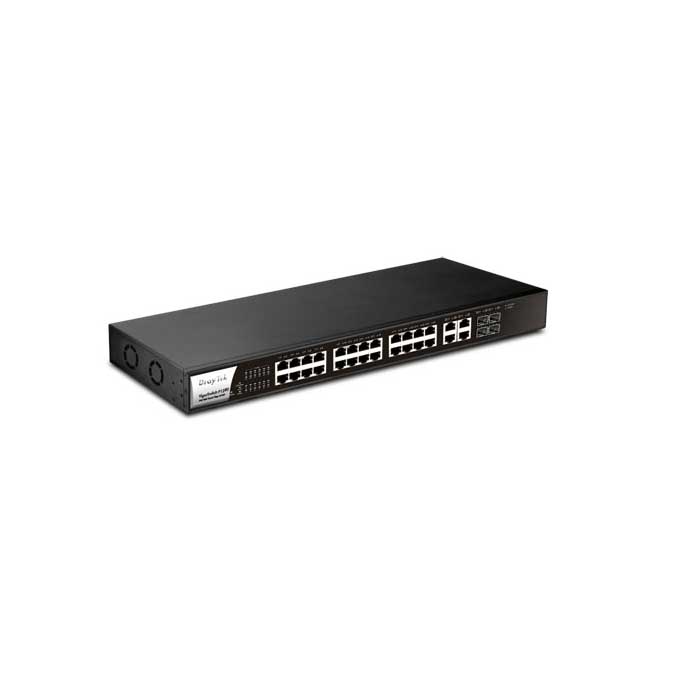 VigoSwicth P1282 - 24 Port Gigabit PoE Web Smart Switch with 4 Gigabit Lan/SFP combo uplink port