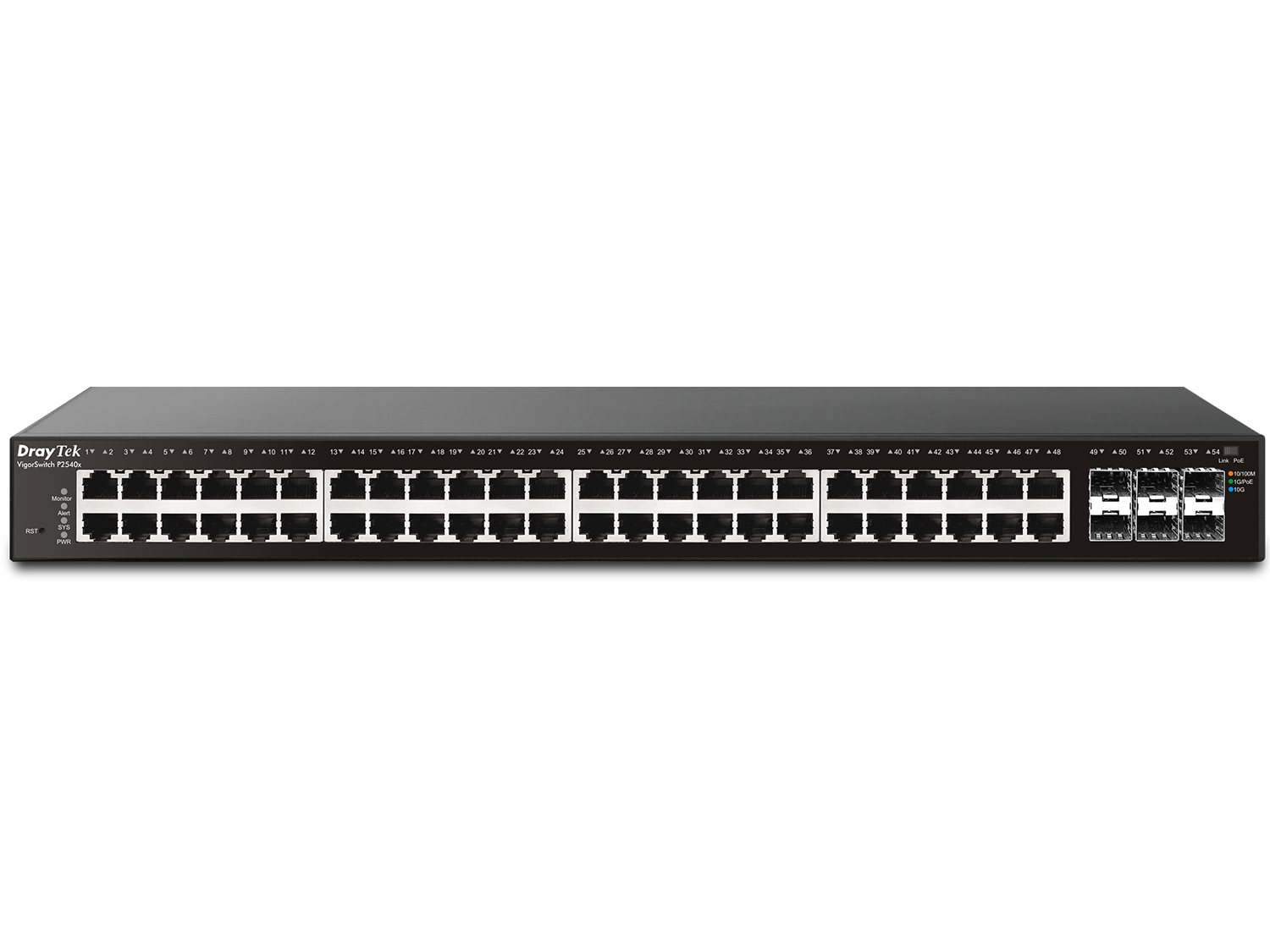 VigorSwitch P2540XS - 48 Port Gigabit PoE L2+ Managed Switch with 6 slot SFP+ 10 Gigabit uplink port