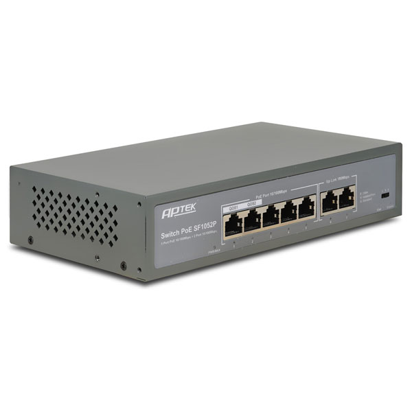 SF1052P - Switch 5 port PoE - chuyên dụng cho camera, truyền tín hiệu và nguồn với khoảng cách 250m - Hỗ trợ Watch-dog