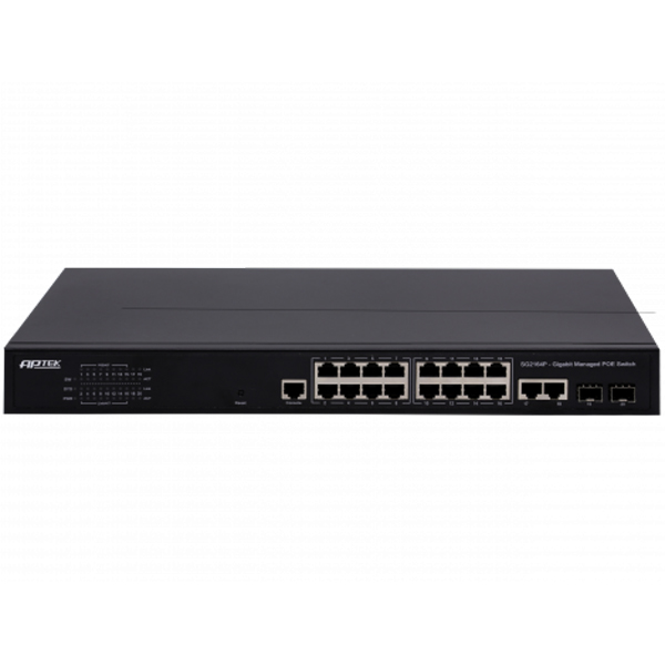 SG2164P - Switch 16 Port PoE L2 Managed Gigabit Switch with 2 Gigabit Lan & 2 slot SFP uplink