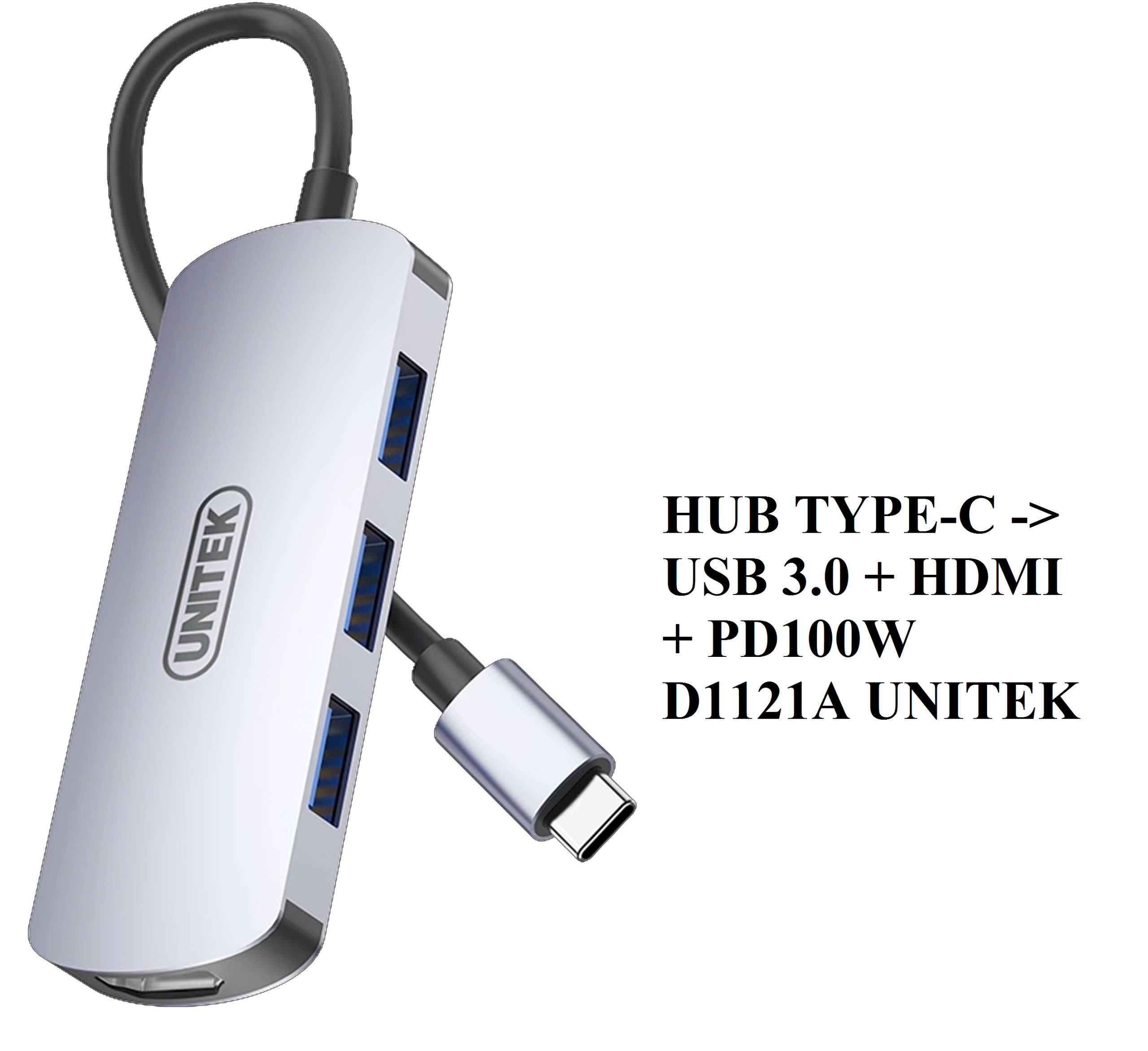 Hub Type-C ra 3 cổng USB + HDMI + PD 100W UNITEK D1121A