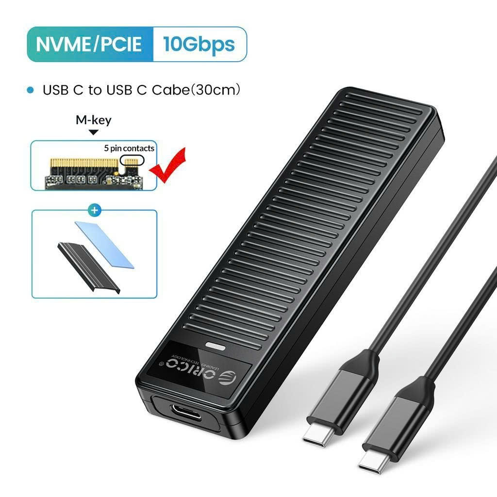 Hộp đựng ổ cứng SSD ORICO M.2 NVME TypeC Orico PDDM2C3-G2-BK-EP