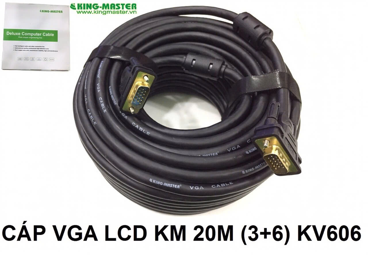 Cáp VGA LCD Kingmaster 20m (3+6) KV606