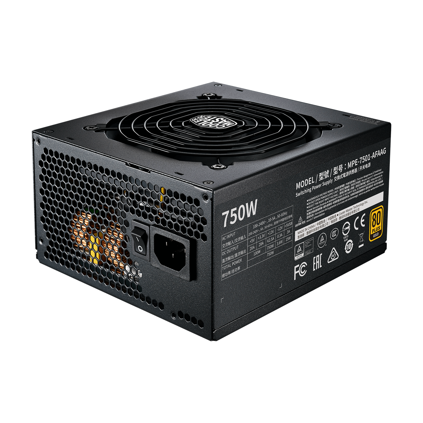 Nguồn Cooler master MWE GOLD 750 - V2  Fully modular