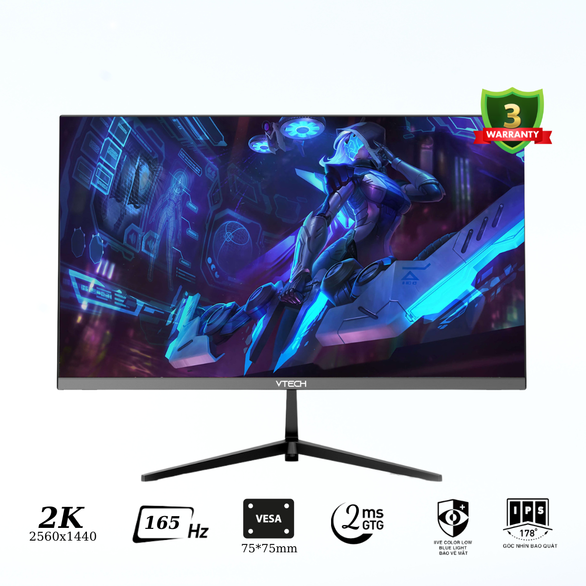 Màn Hình Gaming VTECH VTMG273P-2K| 27 Inch IPS 2K 165Hz