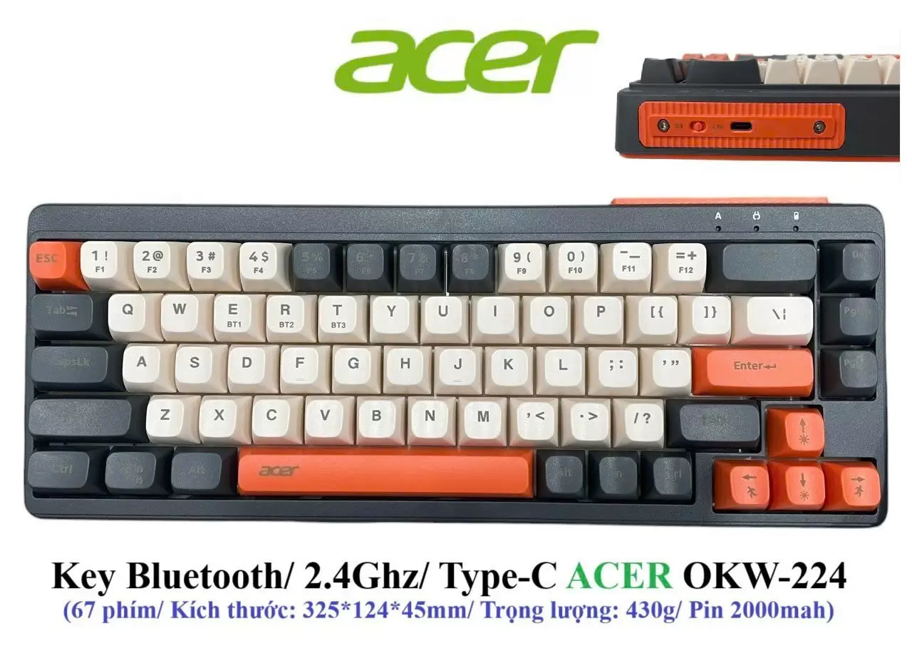 Key Bluetooth/ 2.4Ghz/Type-C ACER OKW-224