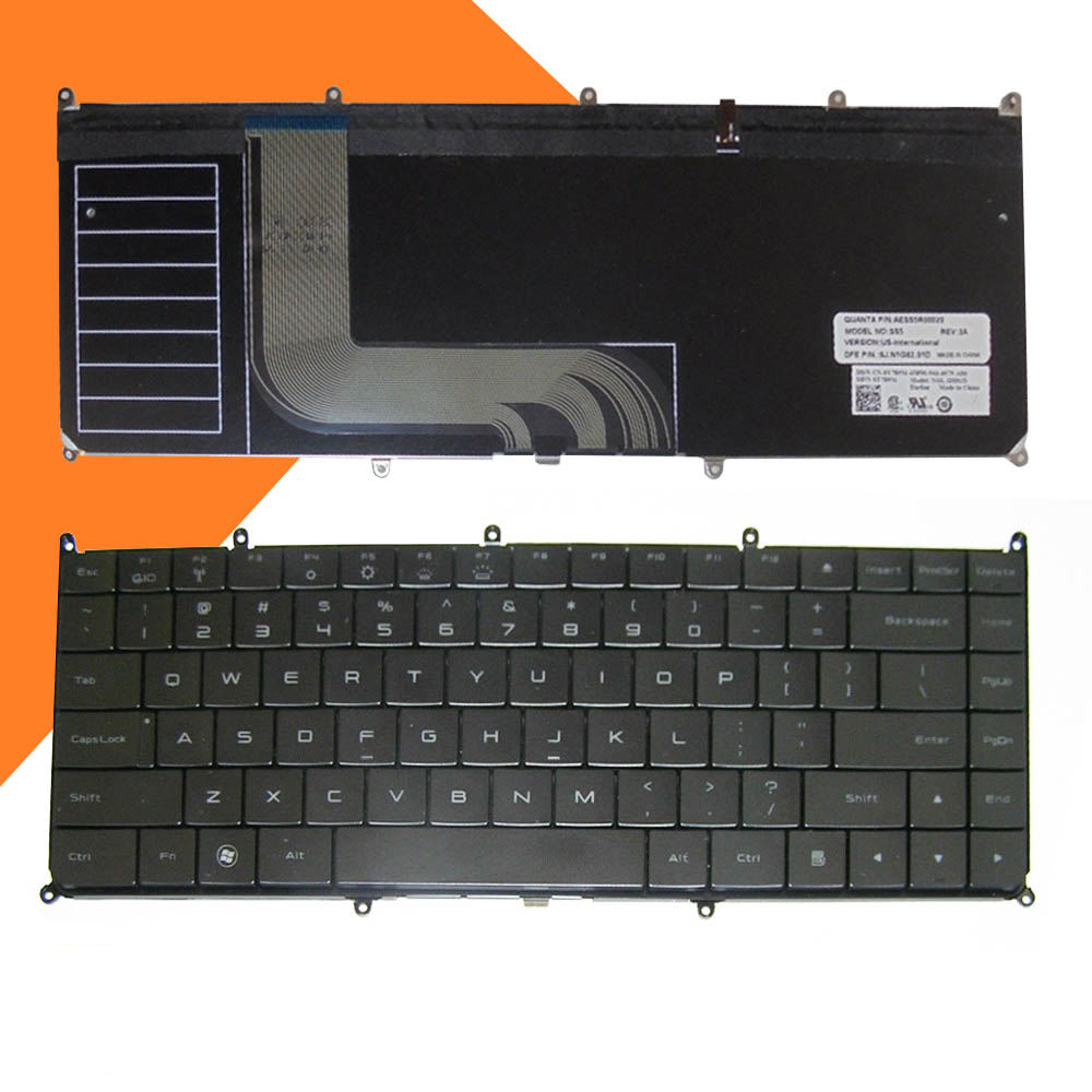 Bàn phím Dùng cho Dell Adamo 13 (màu đen/Bạc) Có Đèn