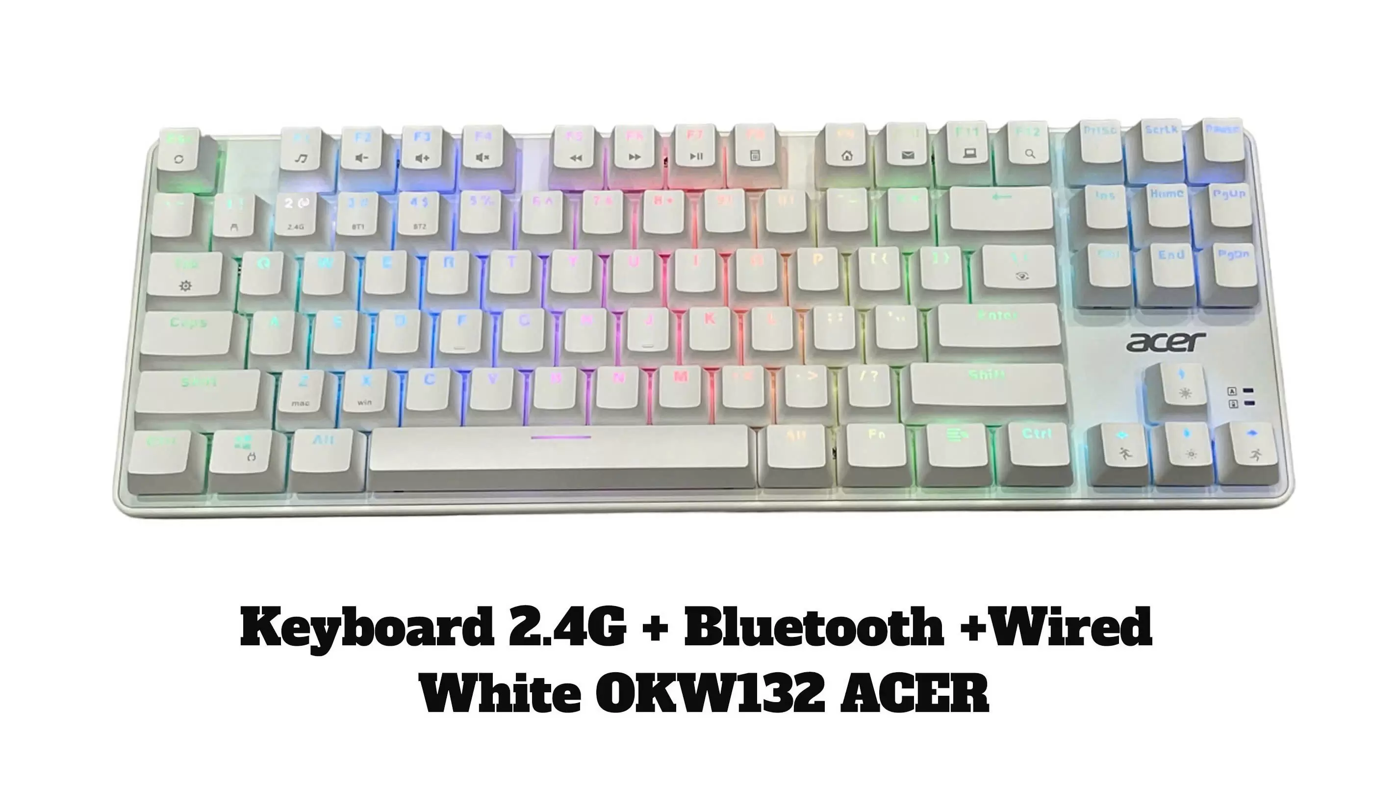 Keyboard 2.4G + Bluetooth +Wired White OKW132 ACER