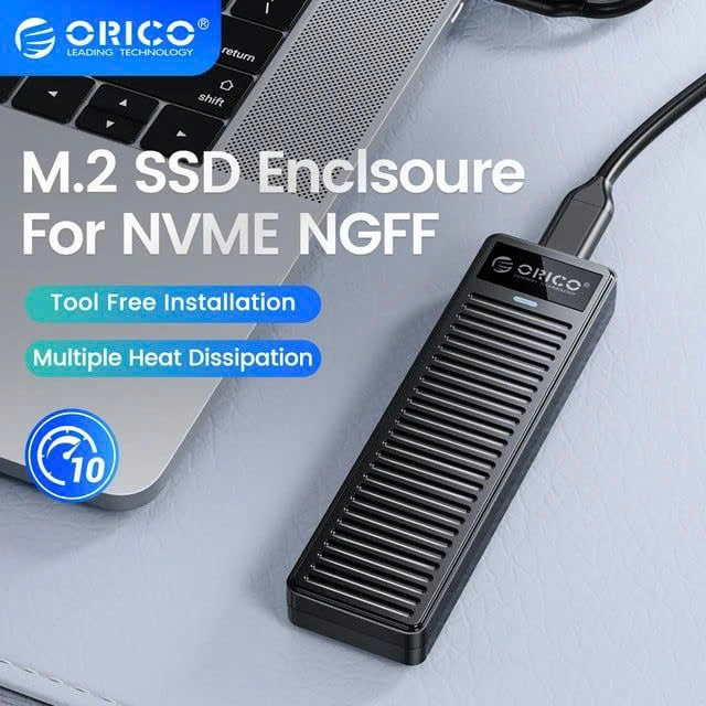 Hộp đựng ổ cứng SSD ORICO M.2 NVME TypeC Orico PDDM2C3-G2-BK-EP