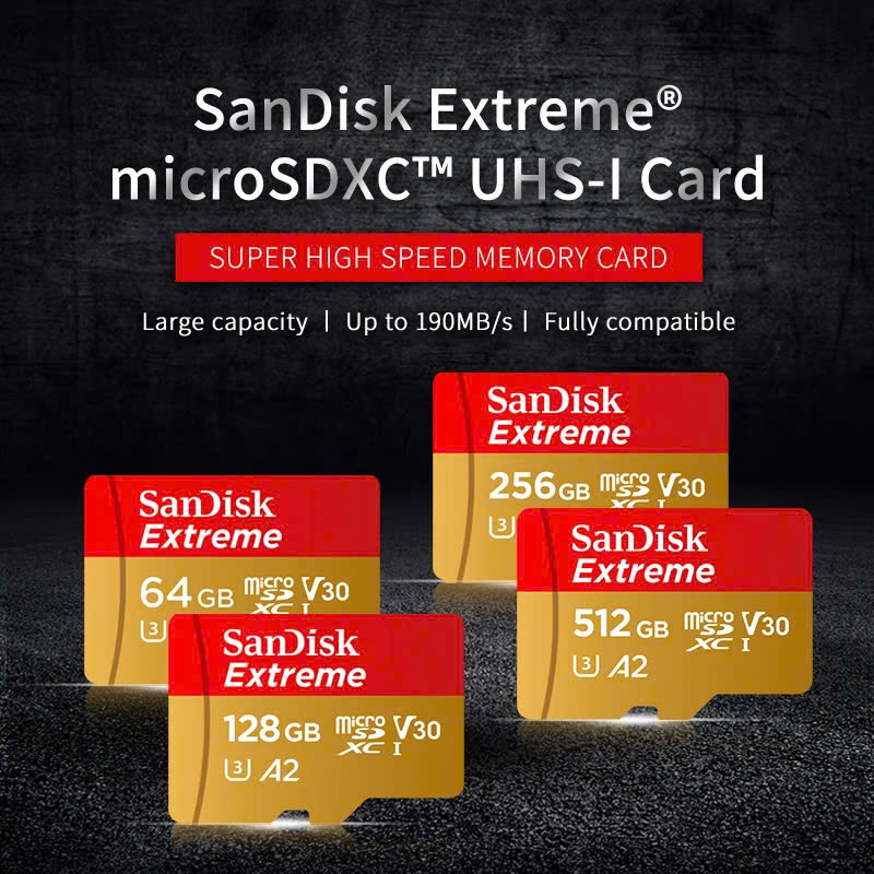 Thẻ Nhớ MicroSDXC SanDisk Extreme V30 A2 190MB/s Chính hãng