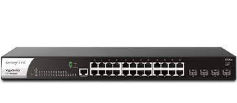 VigorSwitch G2282X - 24 Port Gigabit L2+ Managed Switch with 4 slot SFP+ 10 Gigabit uplink, DC12V Power Backup