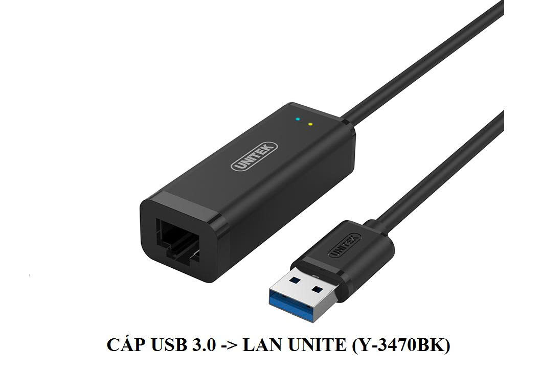 Cổng chuyển usb 3.0 to LAN Gigabyte UNITEK Y-3470BK  chính hãng