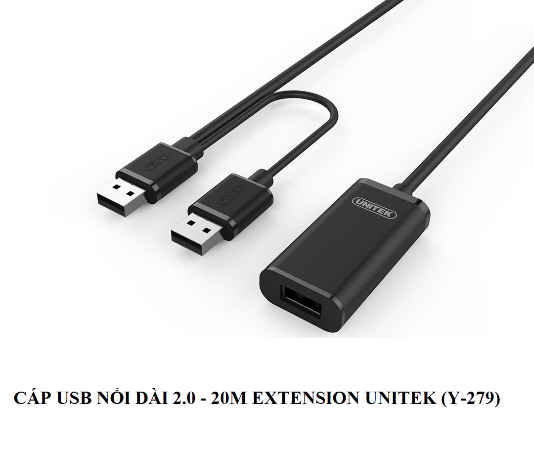 Cáp USB 2.0 Nối Dài 20m UNITEK Y-279