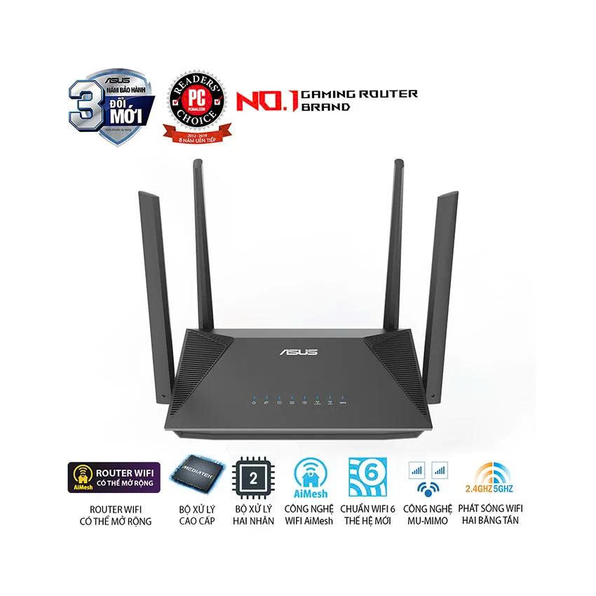Bộ phát wifi Asus RT-AX52 ((WiFi 6, Chuẩn AX1800, AiMesh)