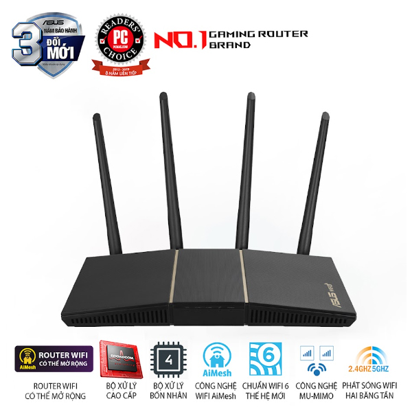 Bộ phát wifi 6 Asus RT-AX57 Wireless AX3000