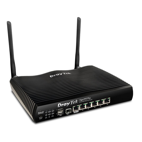 Vigor2927Fac High Througput Enterprise Dual Wan Load Balancing VPN Fiber Router - Router quang VPN Wan kép chuyên nghiệp cho Doanh Nghiệp / Nhà Hàng / Khách Sạn chịu tải 150 user
